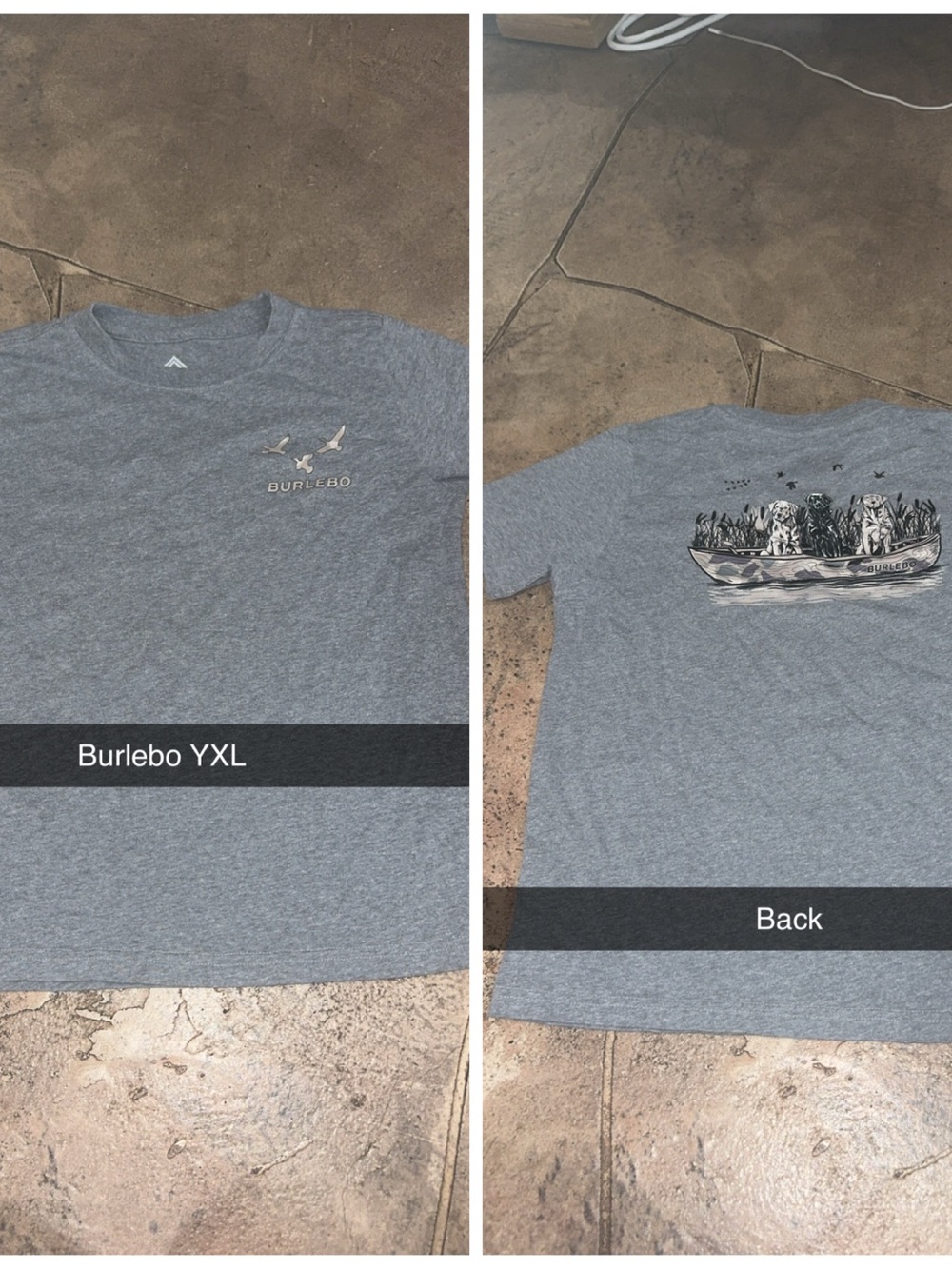 BURLEBO Men's Heather Gray Blue Graphic Short-Sleeve Tee